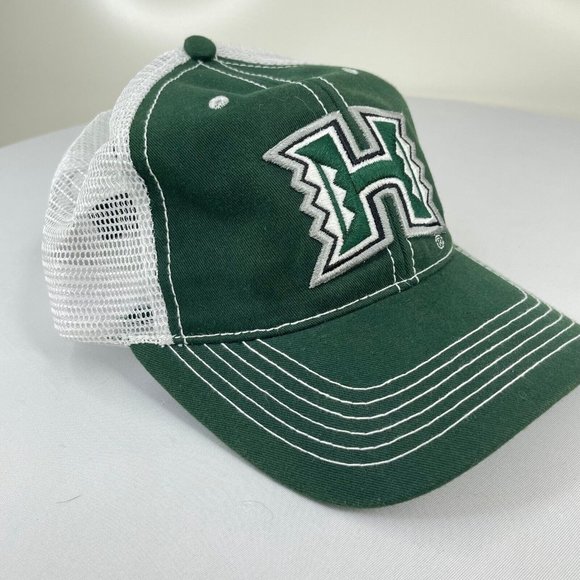 University of Hawaii Cap OSFM Aloha Green Cotton Mesh Trucker Strapback Casual - Picture 3 of 7